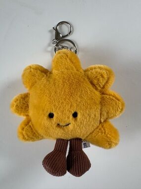 Cute Plush Sun Keychain Bag Charm Yellow Kawaii Aesthetic Gift